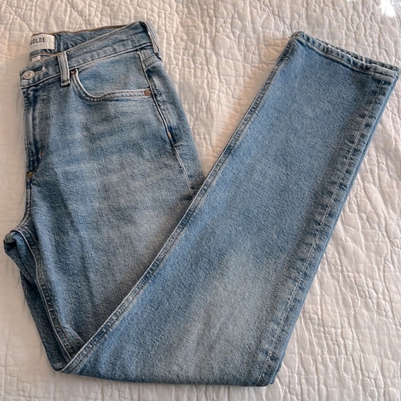 NWT AGOLDE Lyle Low Rise Slim Jean in Hour Organic Cotton - Picture 6 of 10